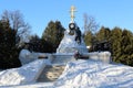 Maloyaroslavets, Russia - February 2017: Monument of 1812