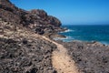 Malpais de Guimar, badlands volcanic landscape in Tenerife, Canary island, Spain. Royalty Free Stock Photo