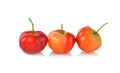 Malpighia glabra,Acerola fruit on white background Royalty Free Stock Photo