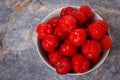 Malpighia glabra red acerola, tropical fruit Royalty Free Stock Photo