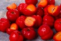 Malpighia glabra red acerola, tropical fruit Royalty Free Stock Photo