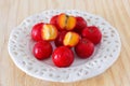 Malpighia glabra (red acerola), tropical fruit Royalty Free Stock Photo