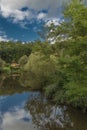 Malse river near Plav village in cloudy autumn day Royalty Free Stock Photo