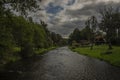 Malse river near Plav village in cloudy autumn day Royalty Free Stock Photo