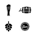 Malt beer. Simple Related Vector Icons