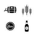 Malt beer. Simple Related Vector Icons