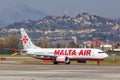 Malta Air Boeing 737-8-200 MAX airplane Bergamo airport in Italy