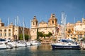 Birgu waterfront. Saint Lawrence`s Church