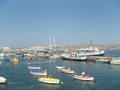 Malta Bugibba harbor with boats in summer