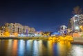 Malta- Colorful lights of the beautiful Balluta Bay Royalty Free Stock Photo