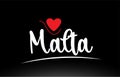 Malta country text typography logo icon design on black background