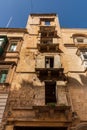 Building detail of typical house in Valletta, Malta