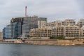New buildings on the waterfront of Sliema, Malta Royalty Free Stock Photo