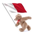 Malta flag being carried by a cute teddy bear Royalty Free Stock Photo