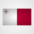 Malta flag on a gray background. Vector illustration