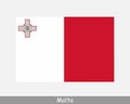 National Flag of Malta. Maltese Country Flag. Republic of Malta Detailed Banner. EPS Vector Illustration File