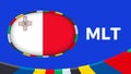 Malta flag stylized for European football tournament qualification