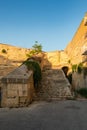 Malta, Floriana, August 2019. Old fortress stairs in the morning.