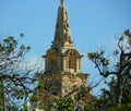 Malta, Floriana (Il-Furjana), Argotti Botanic Gardens, view of the bell tower of the Church of St. Publius Royalty Free Stock Photo