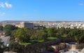 Malta, Floriana, view of the city and the garden from the fortress ramparts