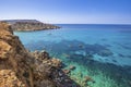 Malta - Ghajn Tuffieha bay view on a nice summer day with crystal clear water Royalty Free Stock Photo