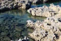 Malta Gozo Island. Limestone coastline