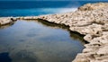 Malta Gozo Island. Limestone coastline