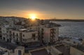 Sunset over St Pauls bay in the Bugibba area of Malta Royalty Free Stock Photo