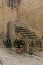 Stone stairway in Mdina Malta Royalty Free Stock Photo