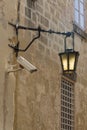 Lantern and CCTV camera in Mdina Malta Royalty Free Stock Photo