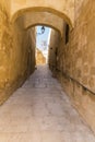 Buttressed street inside the Citadel in Victoria Gozo Royalty Free Stock Photo