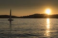 Sunset sailboat St Pauls Bay Malta