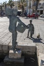 Fishermen statue on Marsaxlokk harbour, Malta