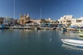 Marsaxlokk village harbour and church, Malta