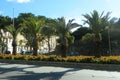 Malta, Il-Furjana, Triq Nazzjonali, palm trees along the street Royalty Free Stock Photo