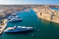 Malta island. Birgu and Senglea waterfront from above