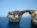 Malta island Gozo Azure window as it once stood Royalty Free Stock Photo