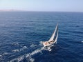 Malta island Mediterranean sea sailing yacht drone Royalty Free Stock Photo