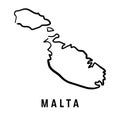 Malta island simple outline vector map