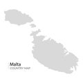 Malta island vector map illustration. Maltese republic contour country map.