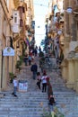 Malta - January 2023 - Narrow streets in Valetta Royalty Free Stock Photo