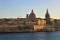 Malta - January 2023 - Panoramic view on Valetta at dusk
