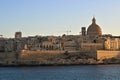 Malta - January 2023 - Panoramic view on Valetta at dusk