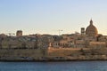 Malta - January 2023 - Panoramic view on Valletta at dusk