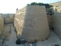 Malta La Valletta giant limestone ramparts roundly shaped old town fortification Royalty Free Stock Photo