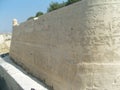 Malta La Valletta huge limestone ramparts of medieval town