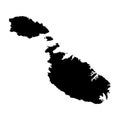 Malta map silhouette.