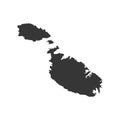 Malta map silhouette