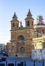 Malta Marsaxlokk Parish Church during the sunset