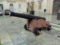 Malta, Mdina, fortifications of Mdina, St. Paul's Cathedral, gun near the temple